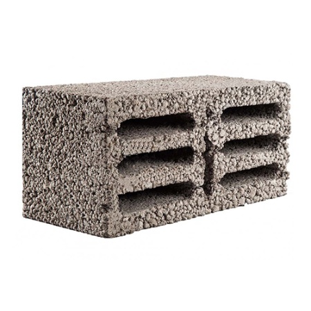 Блок керамзитобетонный 7-щелевой КСР-ПР-ПС-39-35-F50-850 Спектр Н