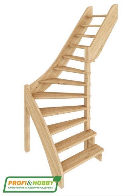 Лестница ЛС-92м/2 без подступенков П сосна